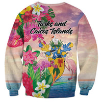 Turks And Caicos Islands Sweatshirt Flamingos Tropical Beauty Beach