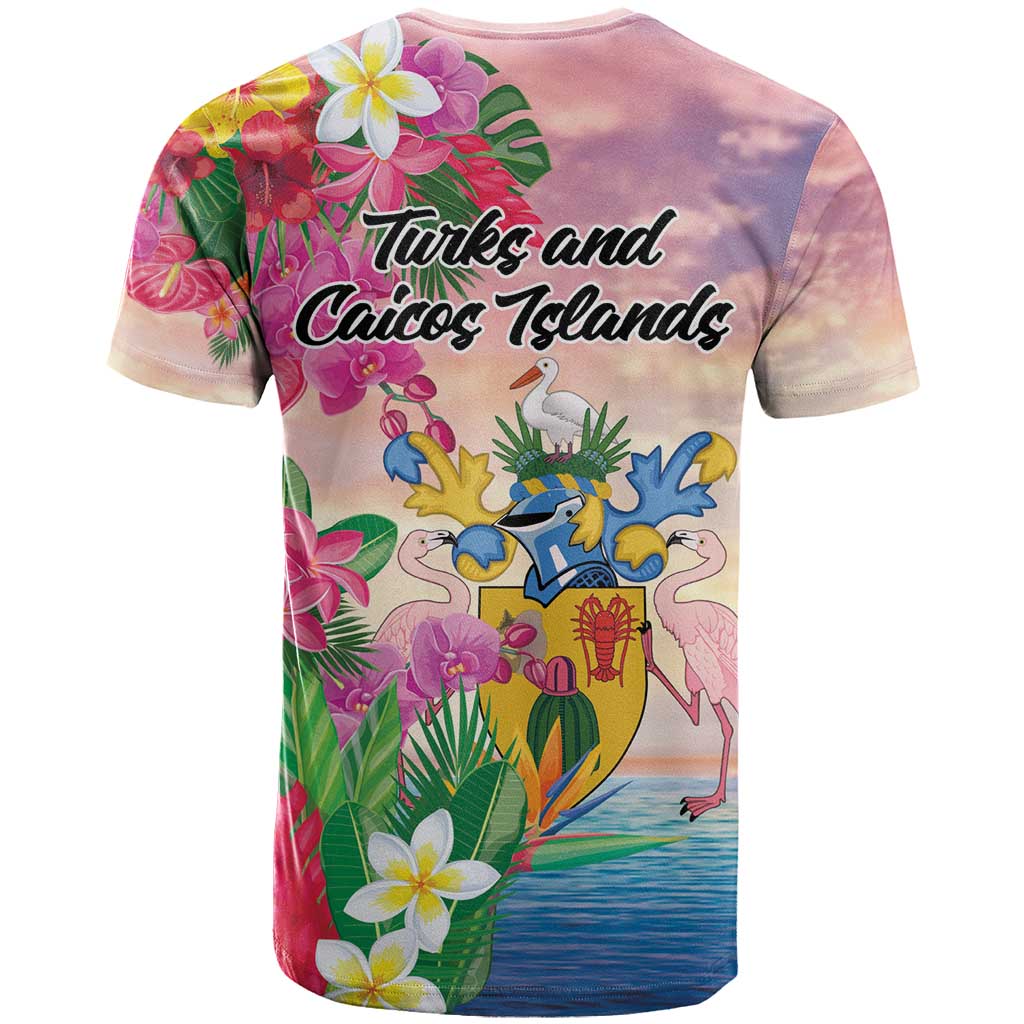 Turks And Caicos Islands T Shirt Flamingos Tropical Beauty Beach