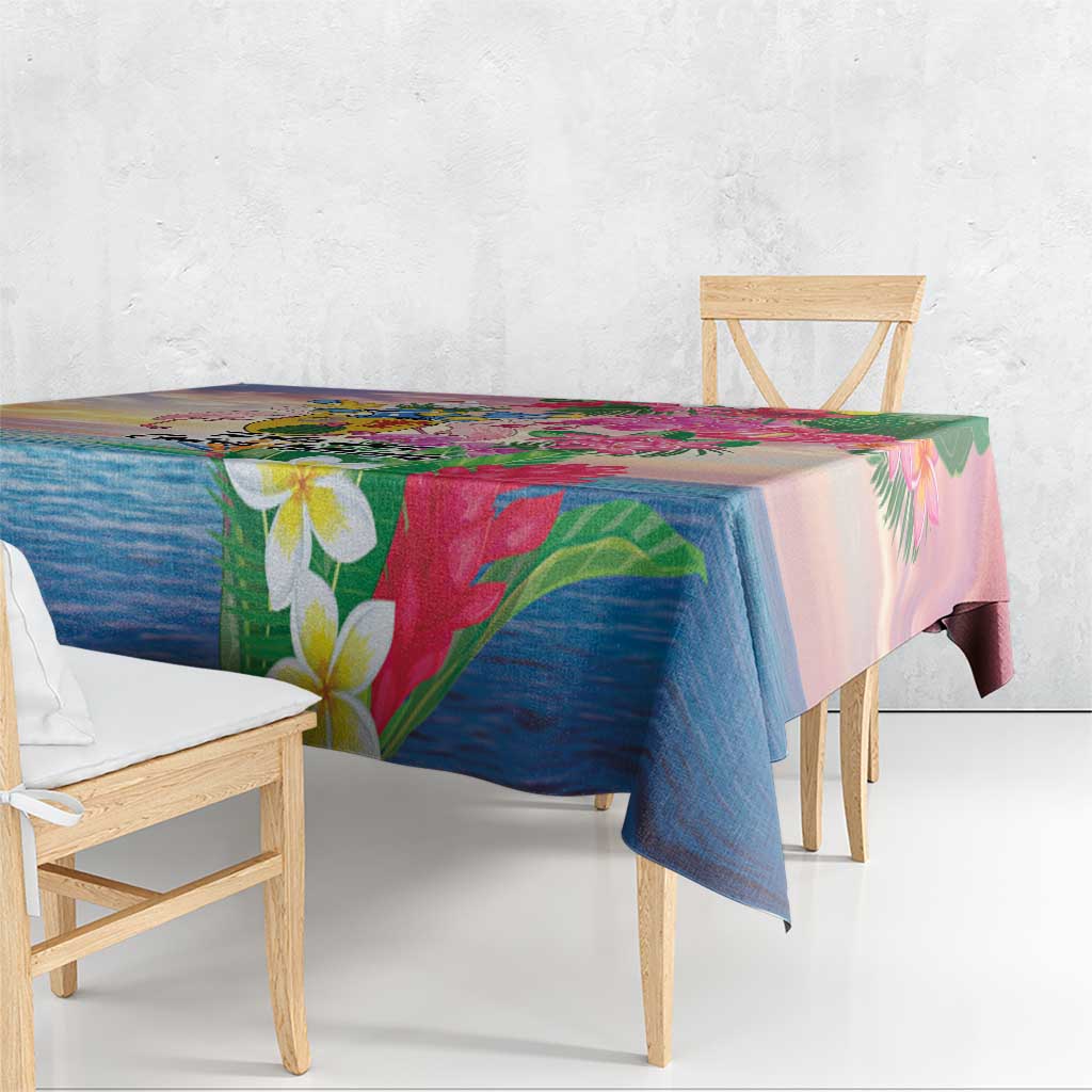 Turks And Caicos Islands Tablecloth Flamingos Tropical Beauty Beach