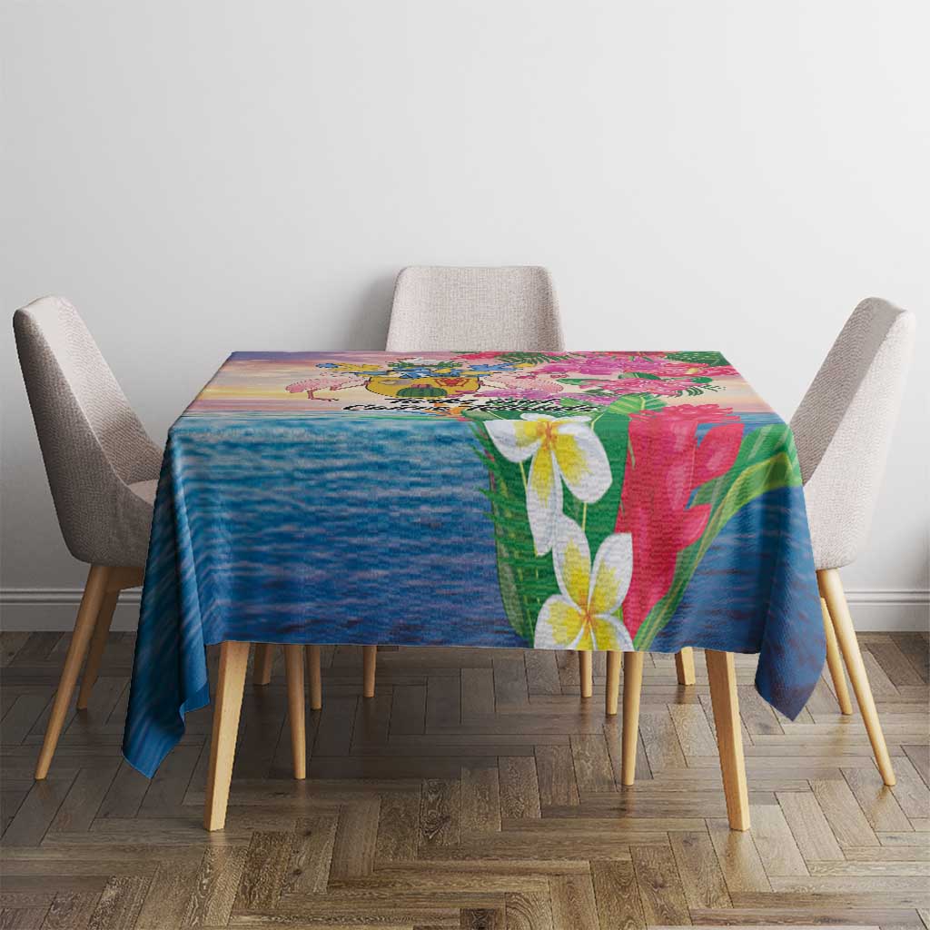 Turks And Caicos Islands Tablecloth Flamingos Tropical Beauty Beach