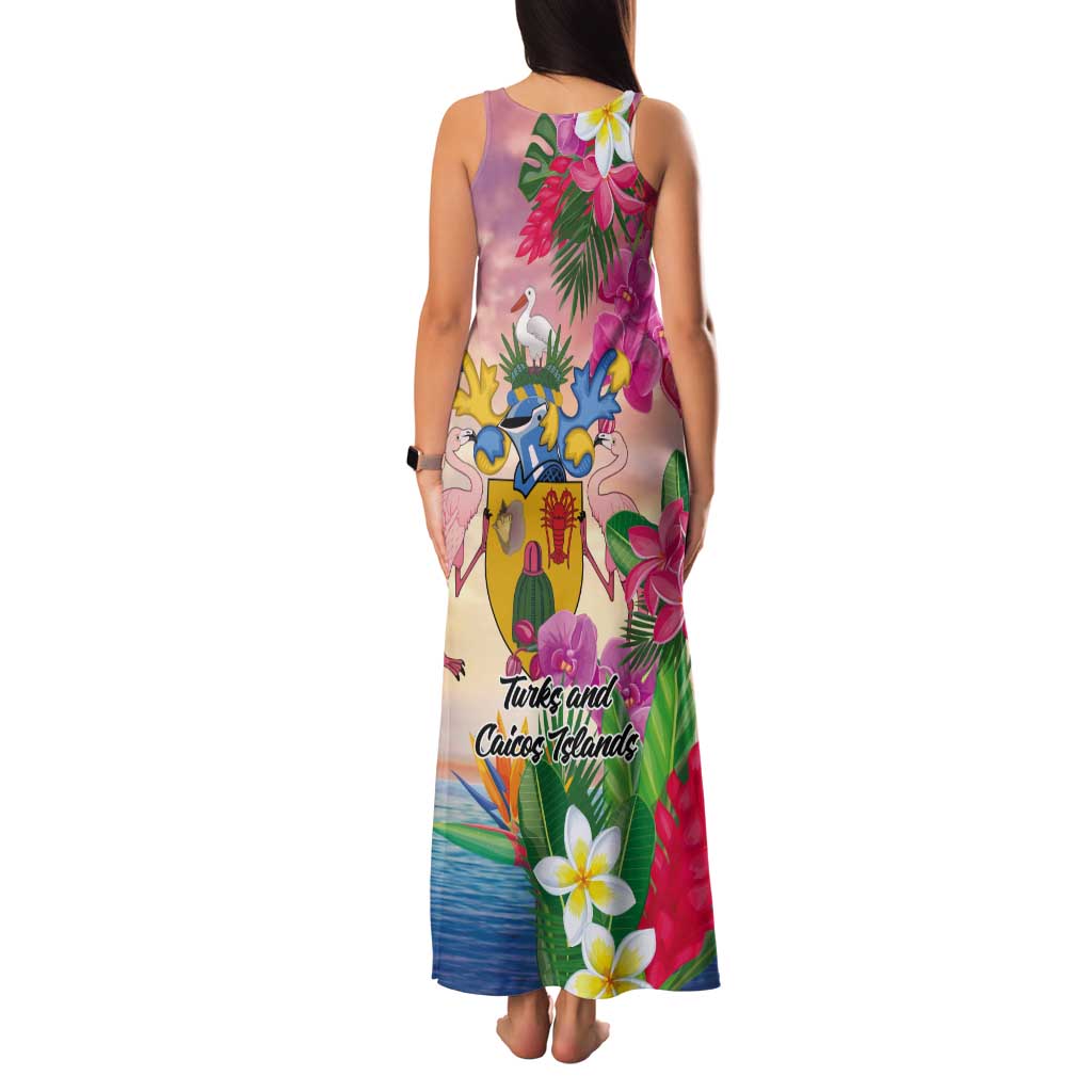 Turks And Caicos Islands Tank Maxi Dress Flamingos Tropical Beauty Beach