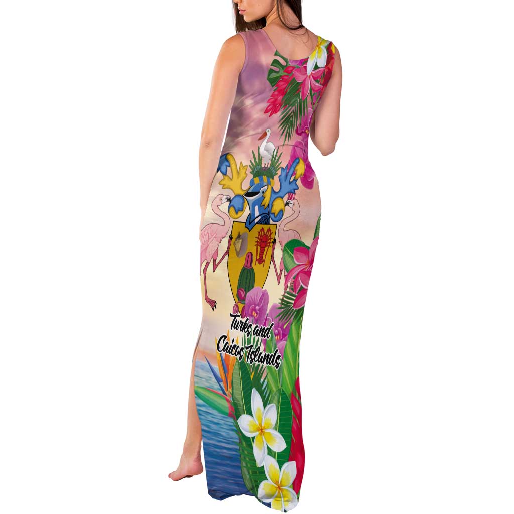 Turks And Caicos Islands Tank Maxi Dress Flamingos Tropical Beauty Beach