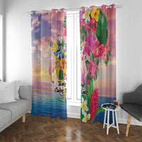 Turks And Caicos Islands Window Curtain Flamingos Tropical Beauty Beach