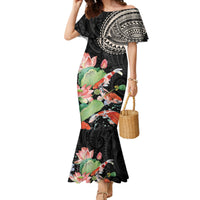 Personalized Japanese Koi Fish Family Matching Mermaid Dress and Hawaiian Shirt with Polynesian Pattern LT9 - Wonder Print Shop
