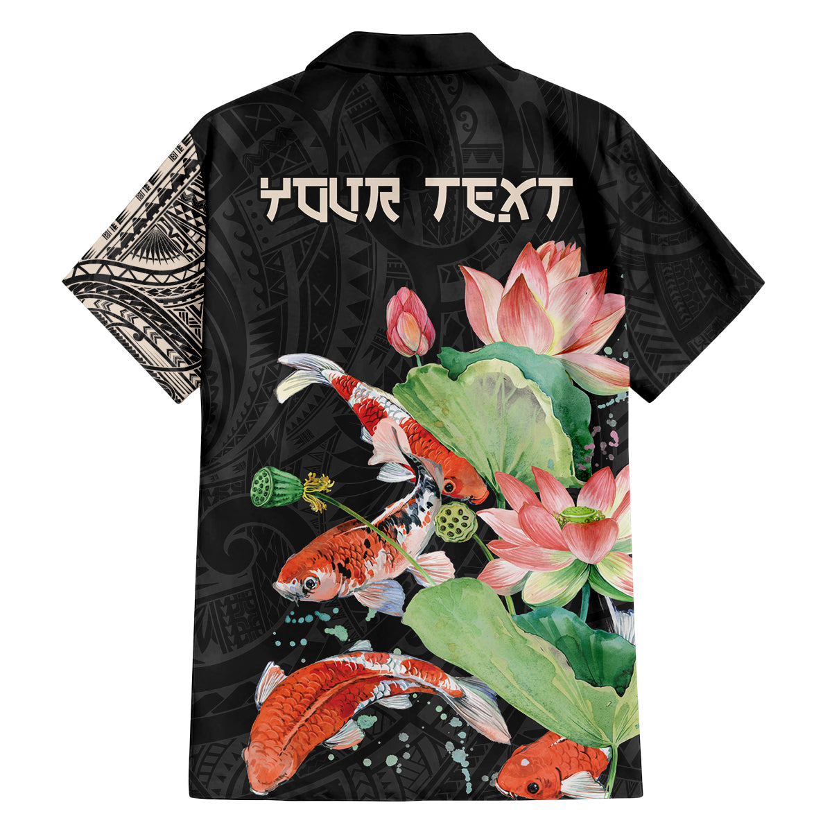 Personalized Japanese Koi Fish Family Matching Summer Maxi Dress and Hawaiian Shirt with Polynesian Pattern - Wonder Print Shop