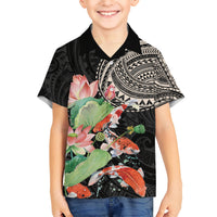 Personalized Japanese Koi Fish Hawaiian Shirt with Polynesian Pattern - Wonder Print Shop