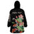 Personalized Japanese Koi Fish Wearable Blanket Hoodie with Polynesian Pattern
