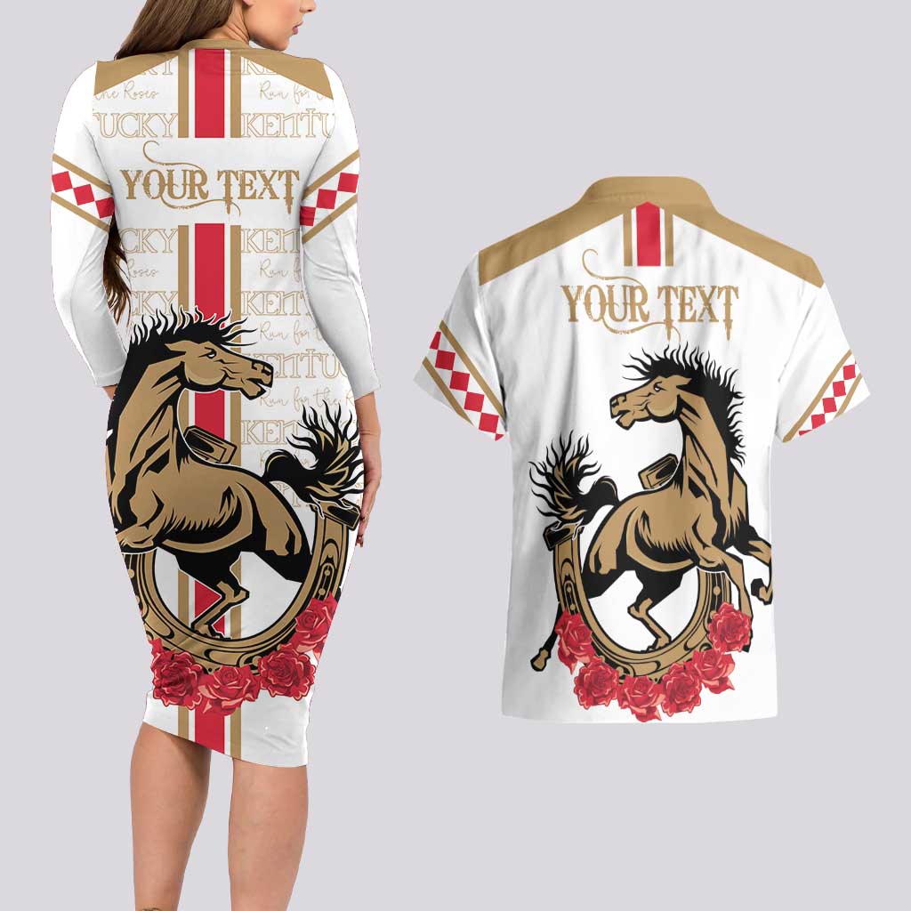 Personalized Kentucky Horse Race 151st Anniversary Couples Matching Long Sleeve Bodycon Dress and Hawaiian Shirt Race For The Roses Since 1875 LT9