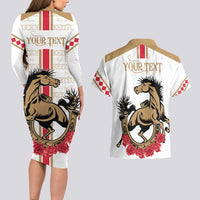 Personalized Kentucky Horse Race 151st Anniversary Couples Matching Long Sleeve Bodycon Dress and Hawaiian Shirt Race For The Roses Since 1875 LT9