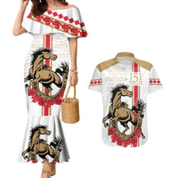 Personalized Kentucky Horse Race 151st Anniversary Couples Matching Mermaid Dress and Hawaiian Shirt Race For The Roses Since 1875 LT9