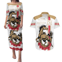 Personalized Kentucky Horse Race 151st Anniversary Couples Matching Puletasi and Hawaiian Shirt Race For The Roses Since 1875 LT9