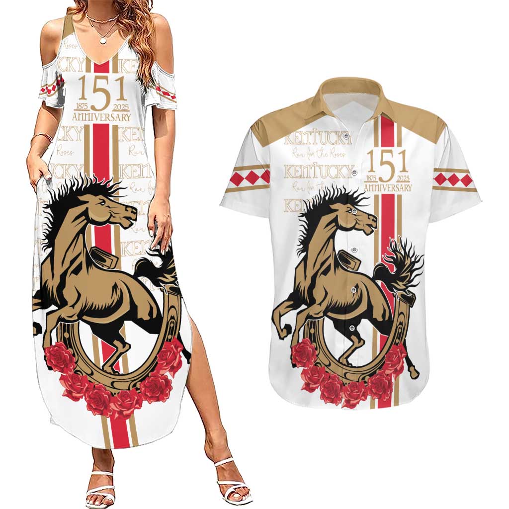 Personalized Kentucky Horse Race 151st Anniversary Couples Matching Summer Maxi Dress and Hawaiian Shirt Race For The Roses Since 1875 LT9