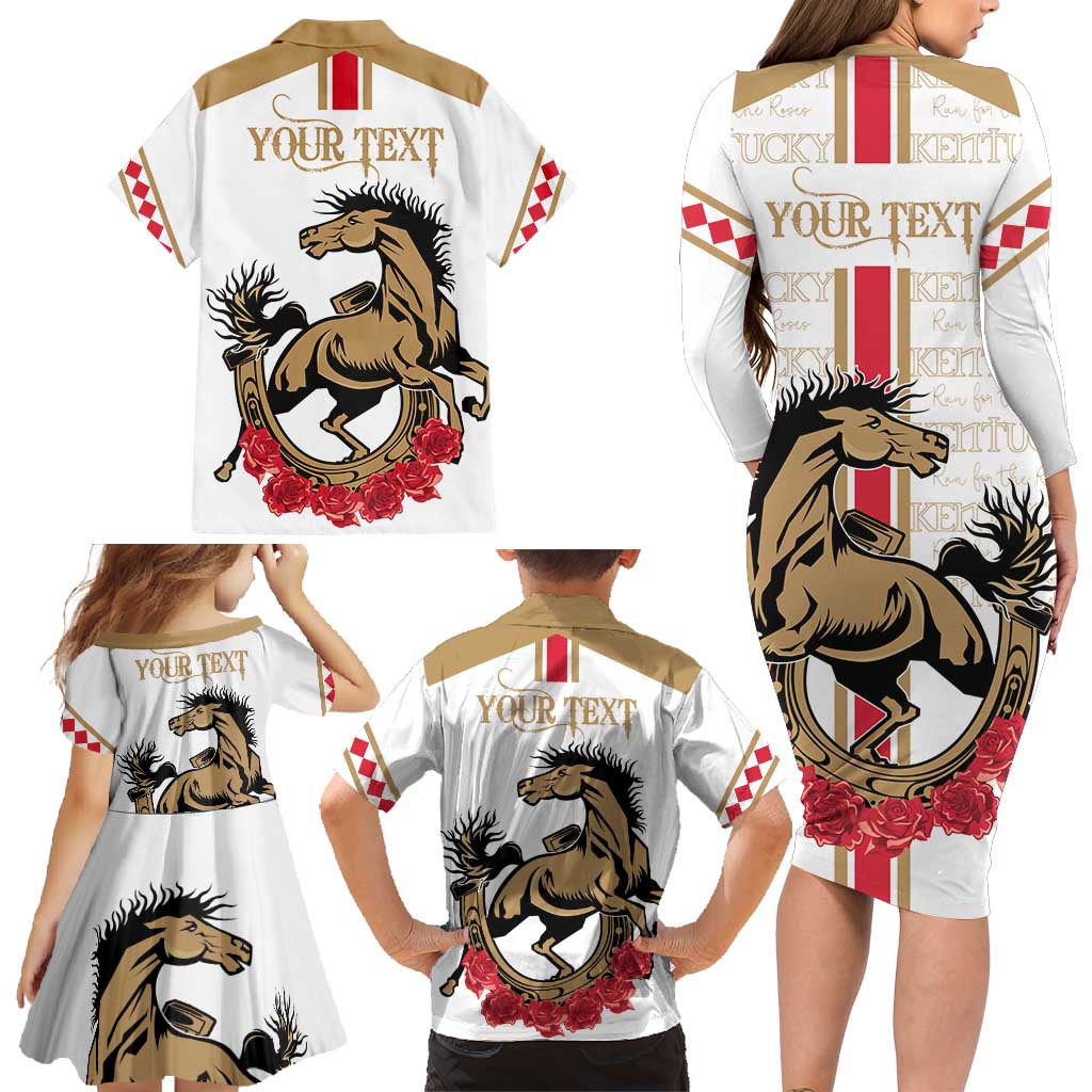 Personalized Kentucky Horse Race 151st Anniversary Family Matching Long Sleeve Bodycon Dress and Hawaiian Shirt Race For The Roses Since 1875 LT9