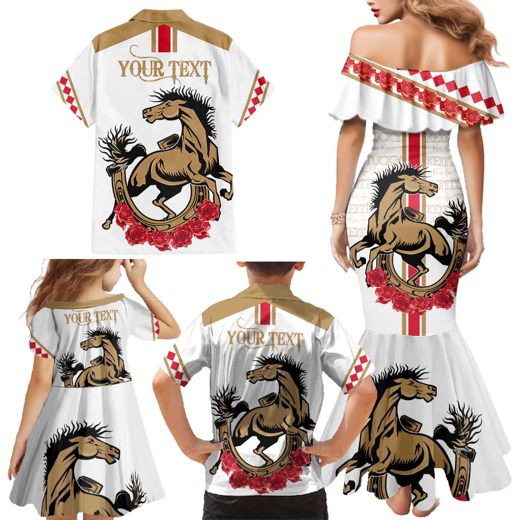 Personalized Kentucky Horse Race 151st Anniversary Family Matching Mermaid Dress and Hawaiian Shirt Race For The Roses Since 1875 LT9