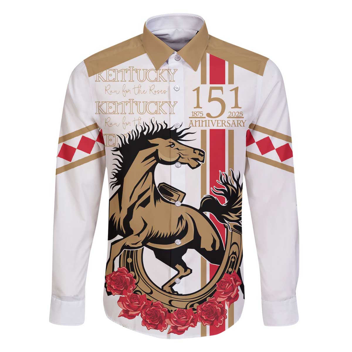 Personalized Kentucky Horse Race 151st Anniversary Family Matching Off The Shoulder Long Sleeve Dress and Hawaiian Shirt Race For The Roses Since 1875 LT9