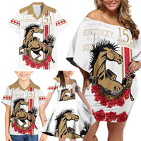 Personalized Kentucky Horse Race 151st Anniversary Family Matching Off Shoulder Short Dress and Hawaiian Shirt Race For The Roses Since 1875 LT9