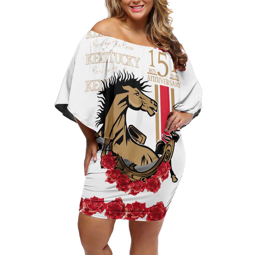 Personalized Kentucky Horse Race 151st Anniversary Family Matching Off Shoulder Short Dress and Hawaiian Shirt Race For The Roses Since 1875 LT9
