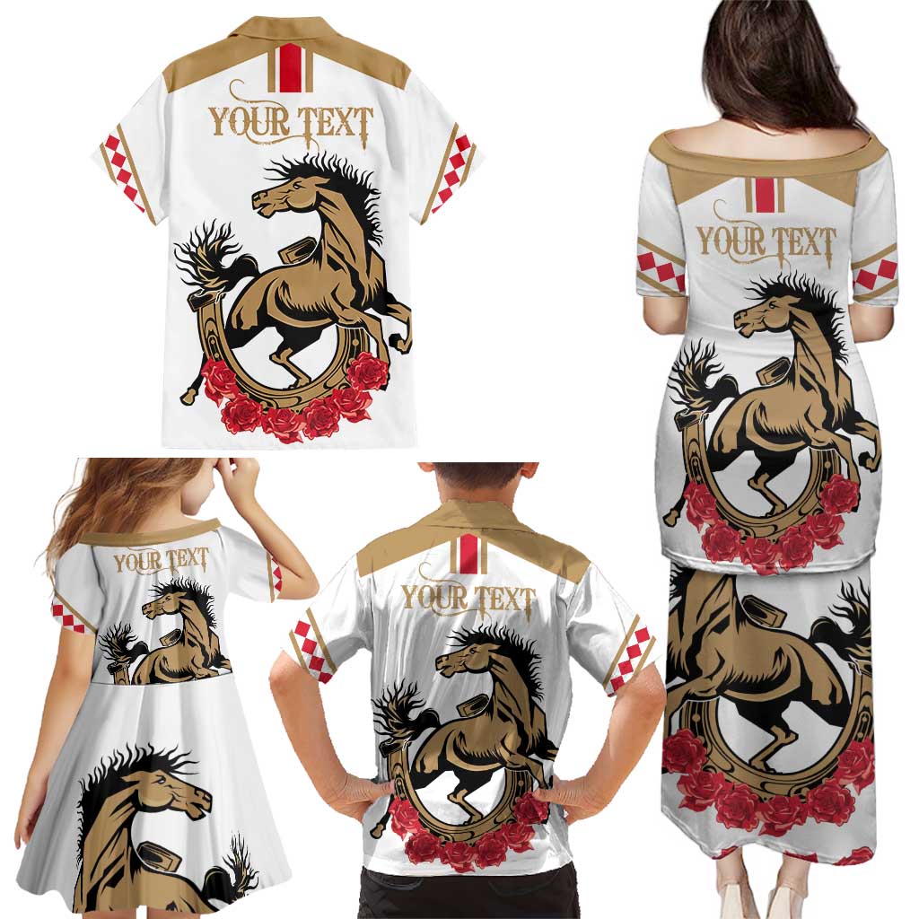 Personalized Kentucky Horse Race 151st Anniversary Family Matching Puletasi and Hawaiian Shirt Race For The Roses Since 1875 LT9