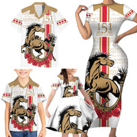 Personalized Kentucky Horse Race 151st Anniversary Family Matching Short Sleeve Bodycon Dress and Hawaiian Shirt Race For The Roses Since 1875 LT9