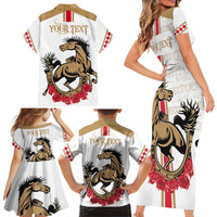 Personalized Kentucky Horse Race 151st Anniversary Family Matching Short Sleeve Bodycon Dress and Hawaiian Shirt Race For The Roses Since 1875 LT9