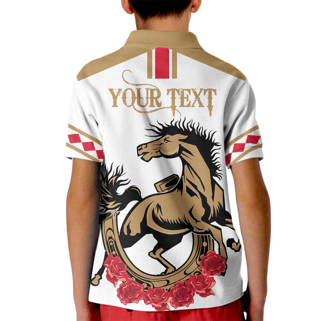Personalized Kentucky Horse Race 151st Anniversary Kid Polo Shirt Race For The Roses Since 1875 LT9