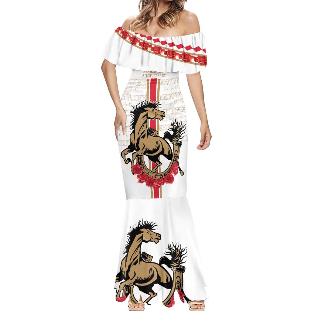 Personalized Kentucky Horse Race 151st Anniversary Mermaid Dress Race For The Roses Since 1875 LT9