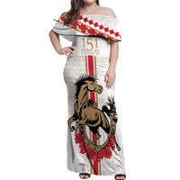 Personalized Kentucky Horse Race 151st Anniversary Off Shoulder Maxi Dress Race For The Roses Since 1875 LT9