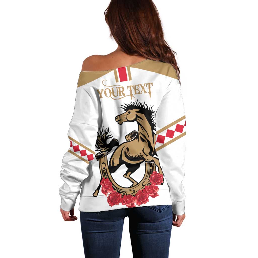 Personalized Kentucky Horse Race 151st Anniversary Off Shoulder Sweater Race For The Roses Since 1875 LT9