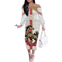 Personalized Kentucky Horse Race 151st Anniversary Off The Shoulder Long Sleeve Dress Race For The Roses Since 1875 LT9