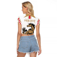 Personalized Kentucky Horse Race 151st Anniversary Raglan Cropped T Shirt Race For The Roses Since 1875 LT9