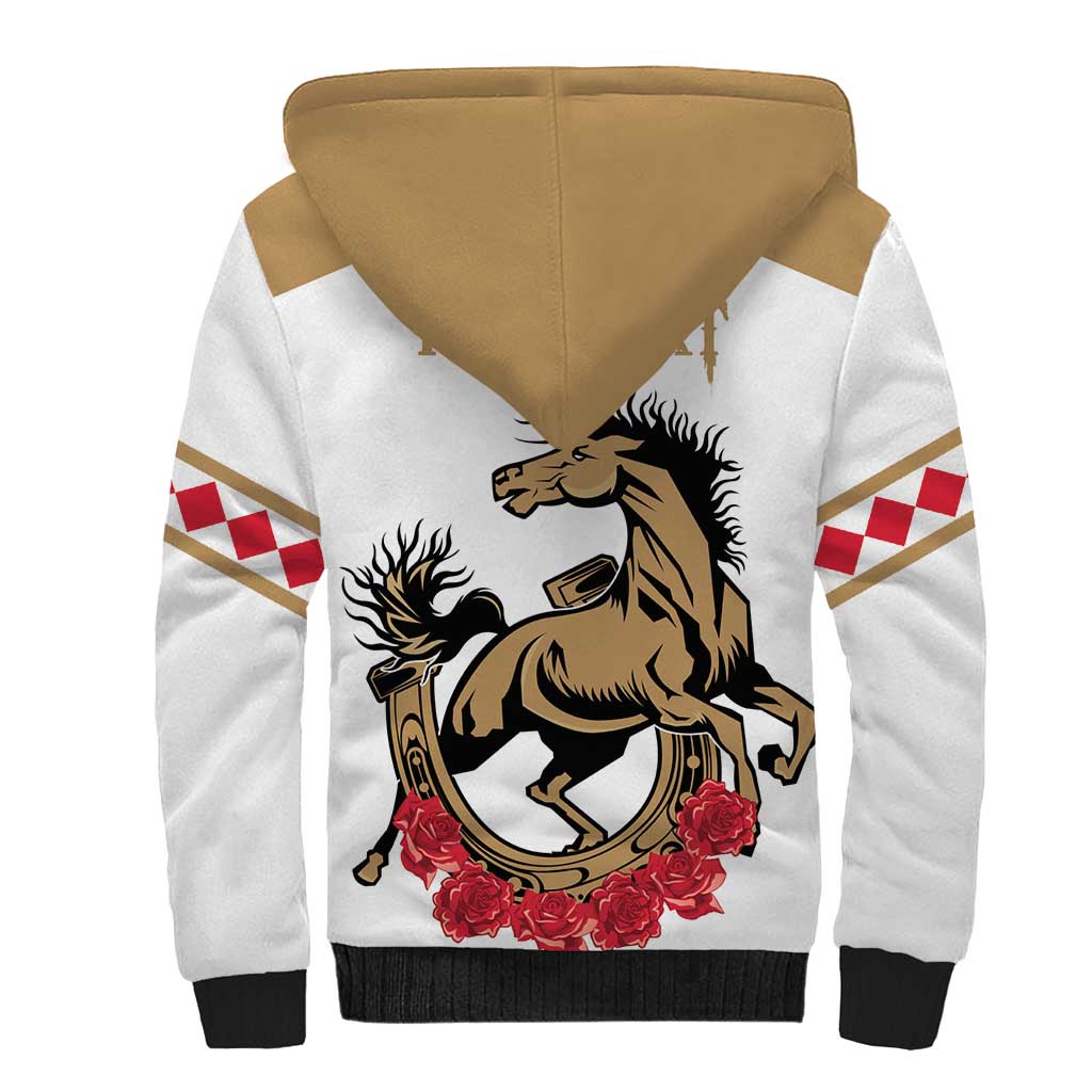 Personalized Kentucky Horse Race 151st Anniversary Sherpa Hoodie Race For The Roses Since 1875 LT9