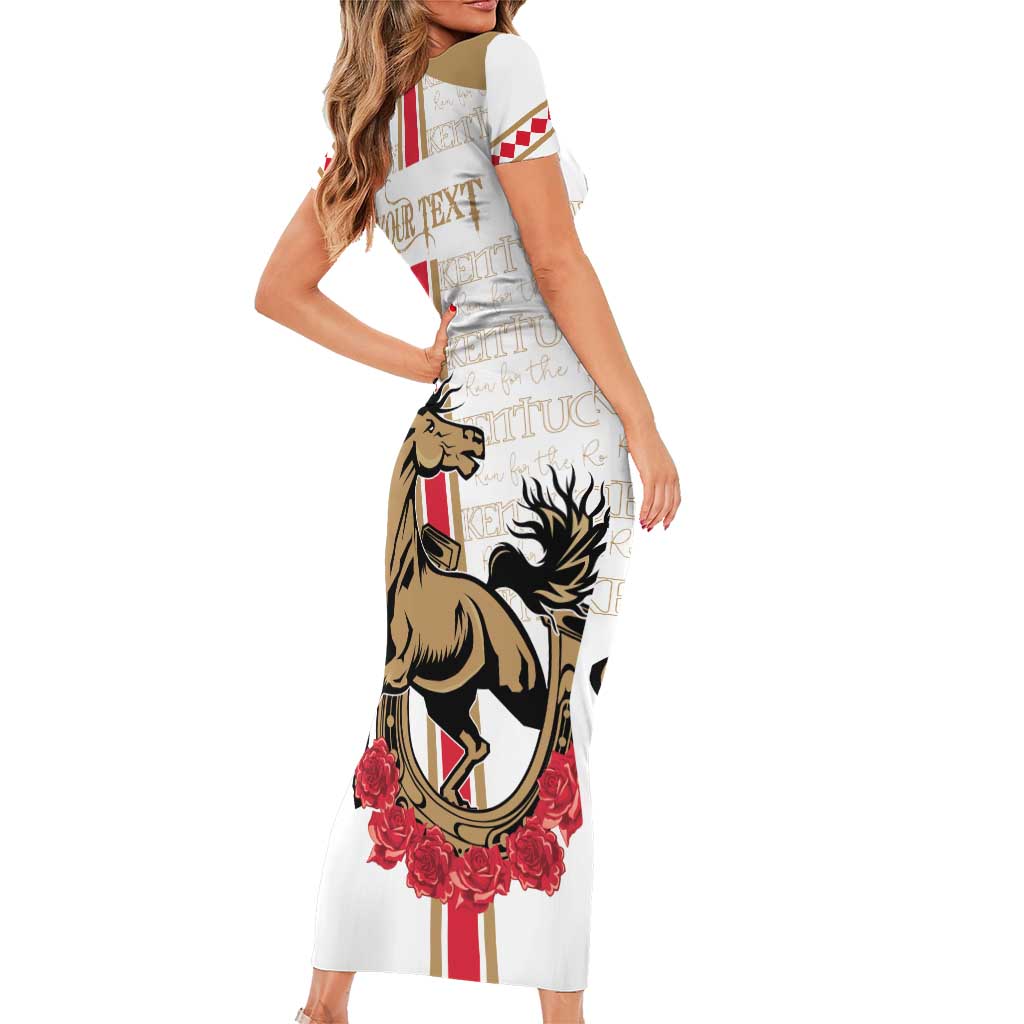 Personalized Kentucky Horse Race 151st Anniversary Short Sleeve Bodycon Dress Race For The Roses Since 1875 LT9