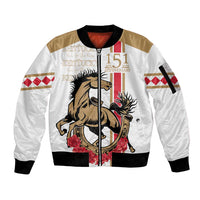 Personalized Kentucky Horse Race 151st Anniversary Sleeve Zip Bomber Jacket Race For The Roses Since 1875 LT9