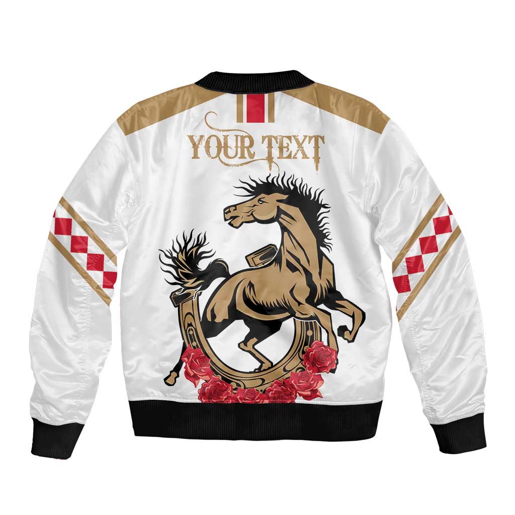 Personalized Kentucky Horse Race 151st Anniversary Sleeve Zip Bomber Jacket Race For The Roses Since 1875 LT9