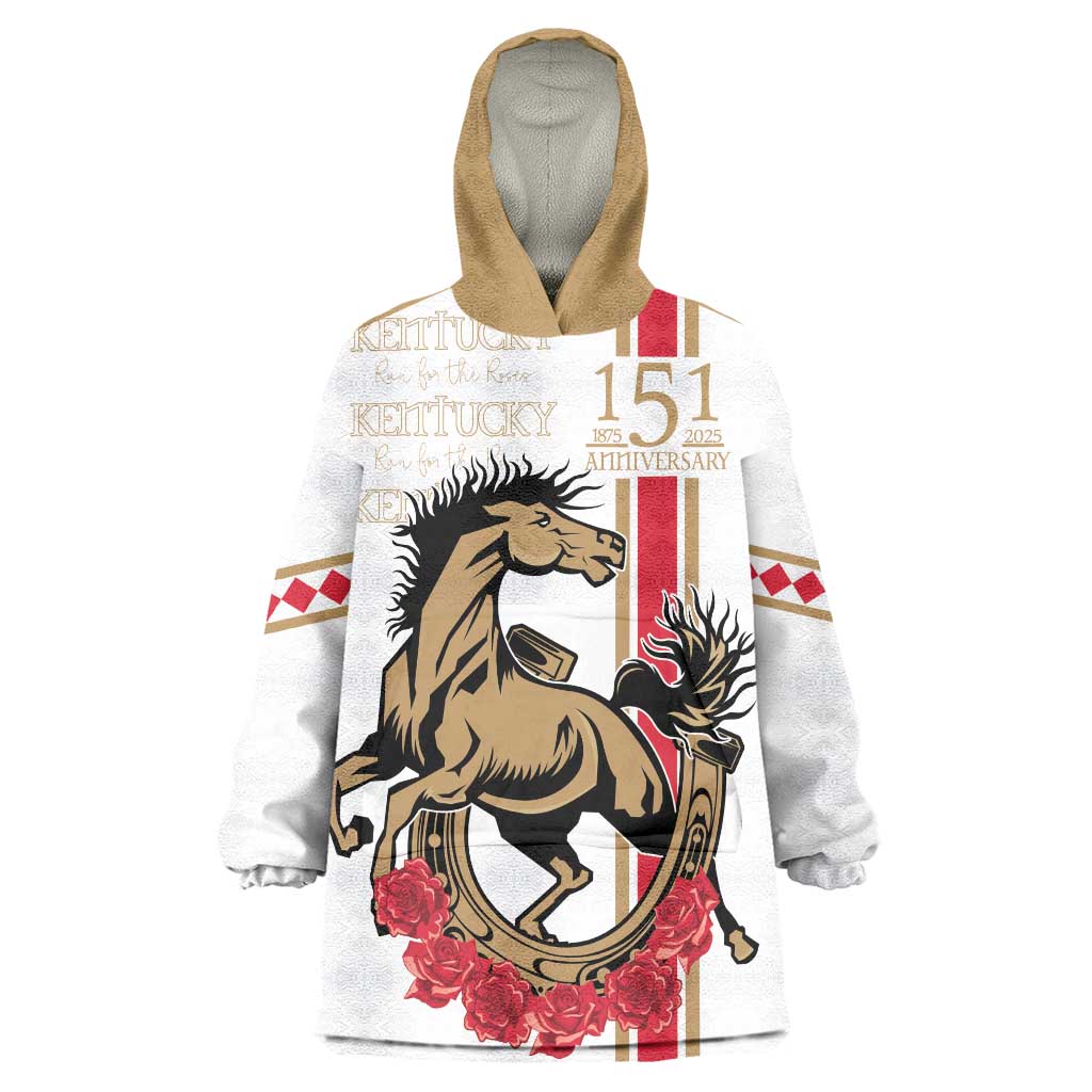 Personalized Kentucky Horse Race 150th Anniversary Wearable Blanket Hoodie Race For The Roses Since 1875