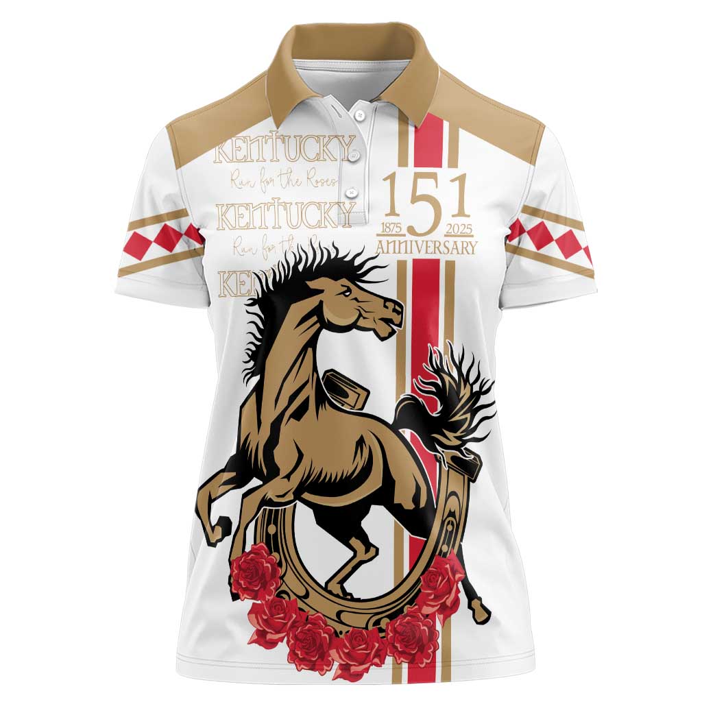 Personalized Kentucky Horse Race 151st Anniversary Women Polo Shirt Race For The Roses Since 1875 LT9