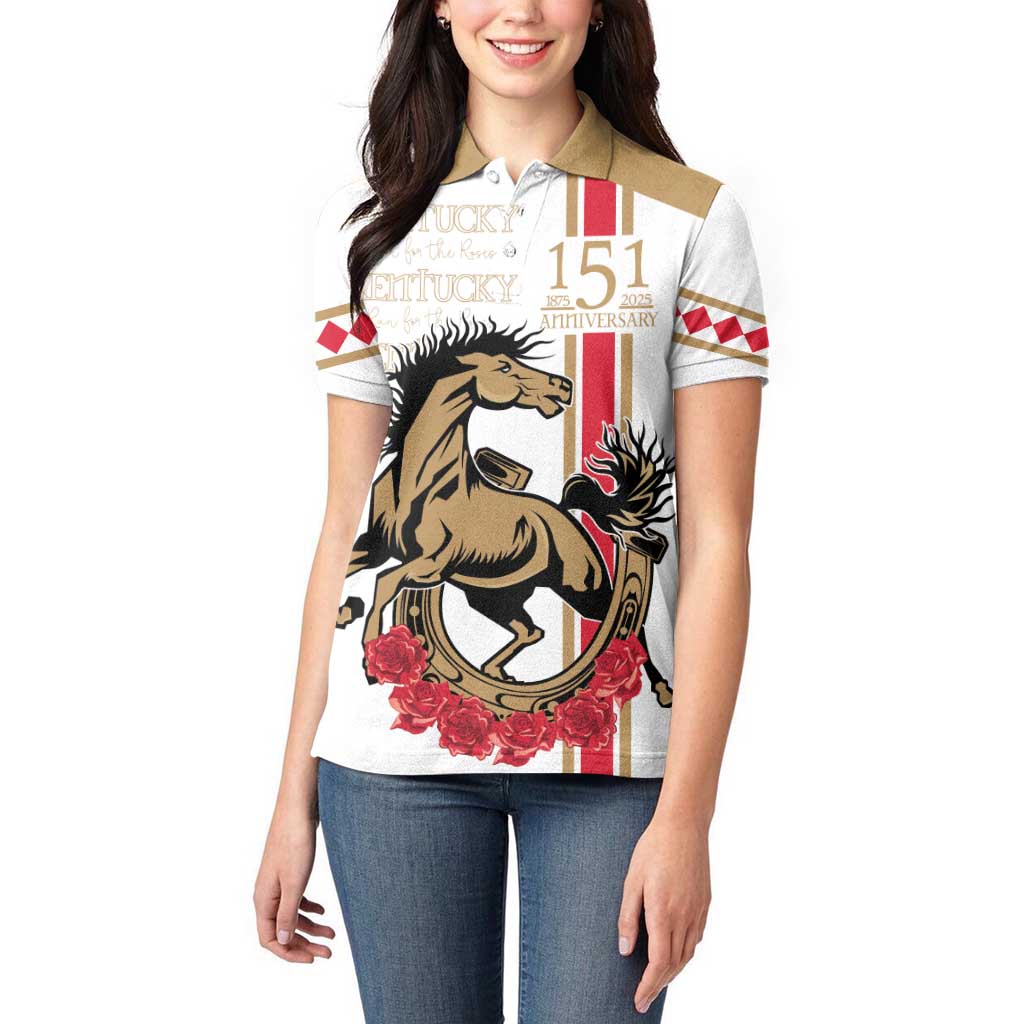 Personalized Kentucky Horse Race 151st Anniversary Women Polo Shirt Race For The Roses Since 1875 LT9