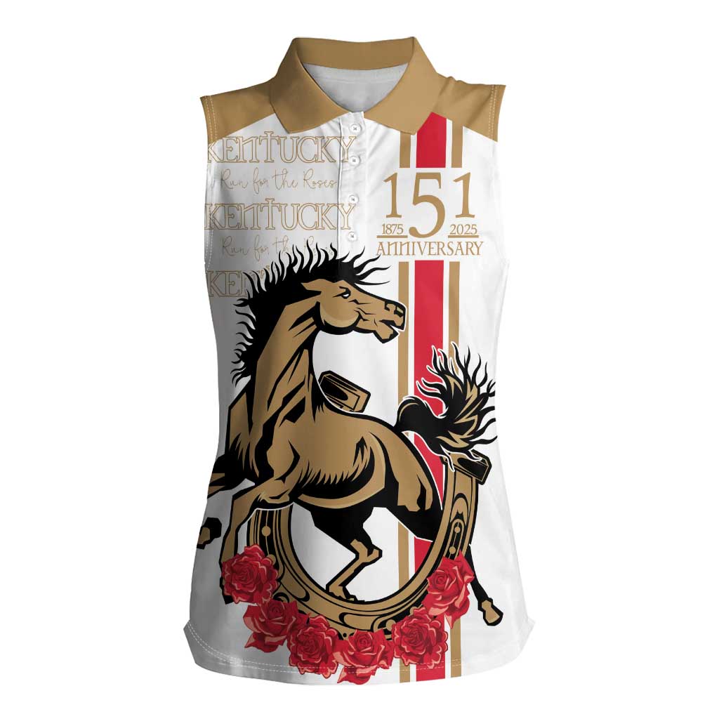Personalized Kentucky Horse Race 151st Anniversary Women Sleeveless Polo Shirt Race For The Roses Since 1875 LT9