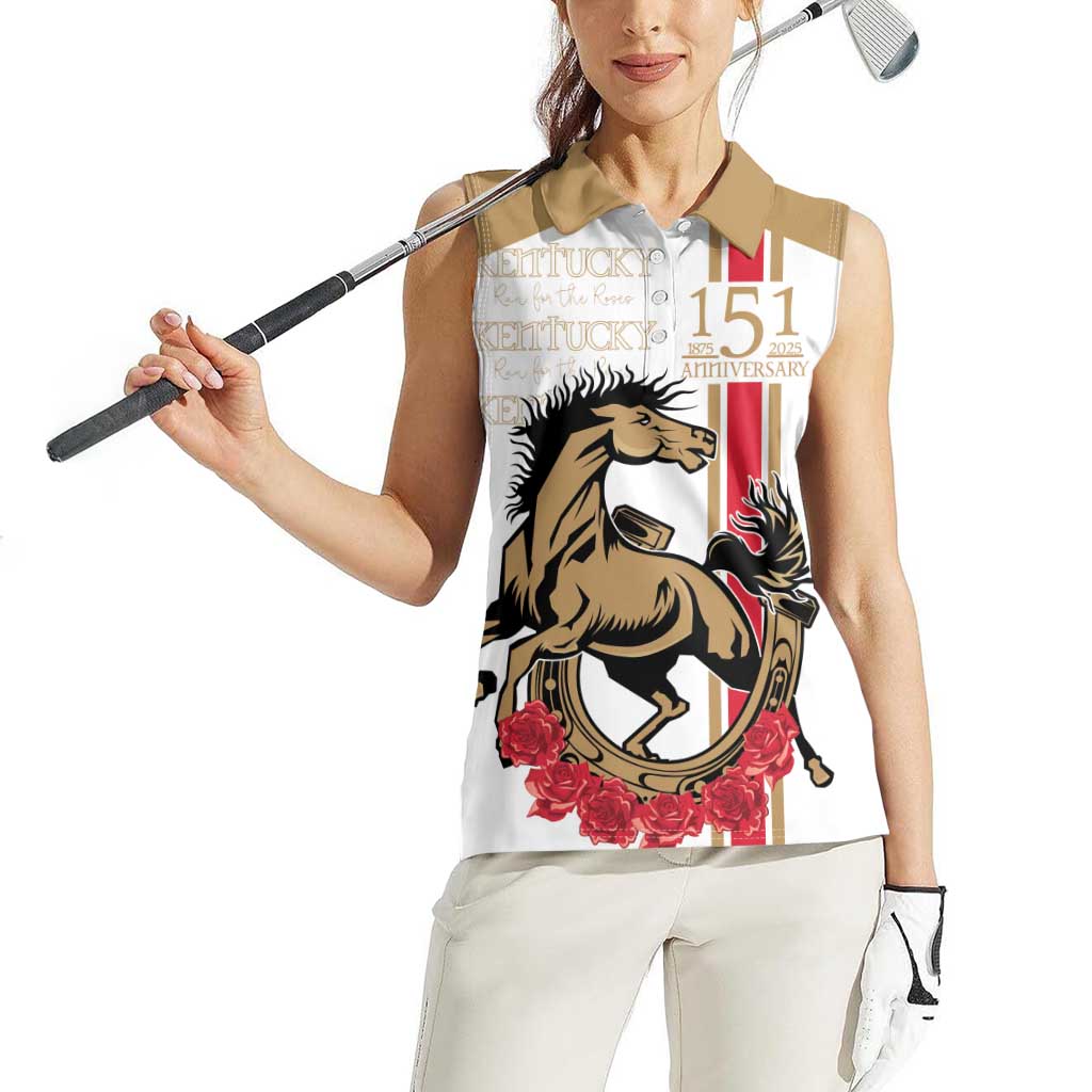 Personalized Kentucky Horse Race 151st Anniversary Women Sleeveless Polo Shirt Race For The Roses Since 1875 LT9