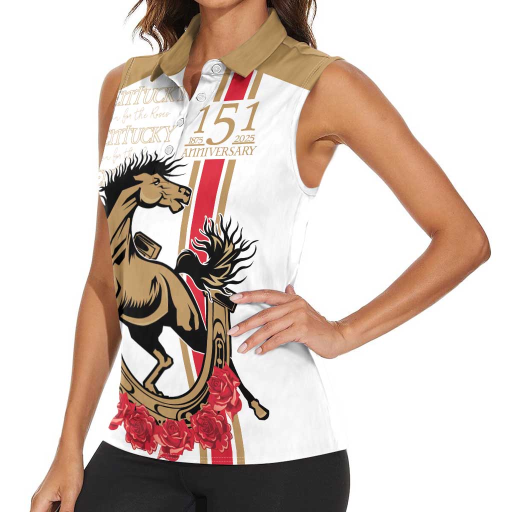 Personalized Kentucky Horse Race 151st Anniversary Women Sleeveless Polo Shirt Race For The Roses Since 1875 LT9