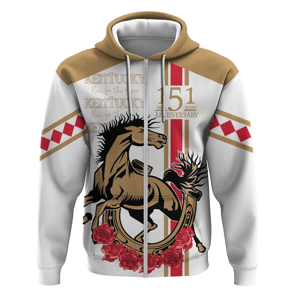 Personalized Kentucky Horse Race 151st Anniversary Zip Hoodie Race For The Roses Since 1875 LT9