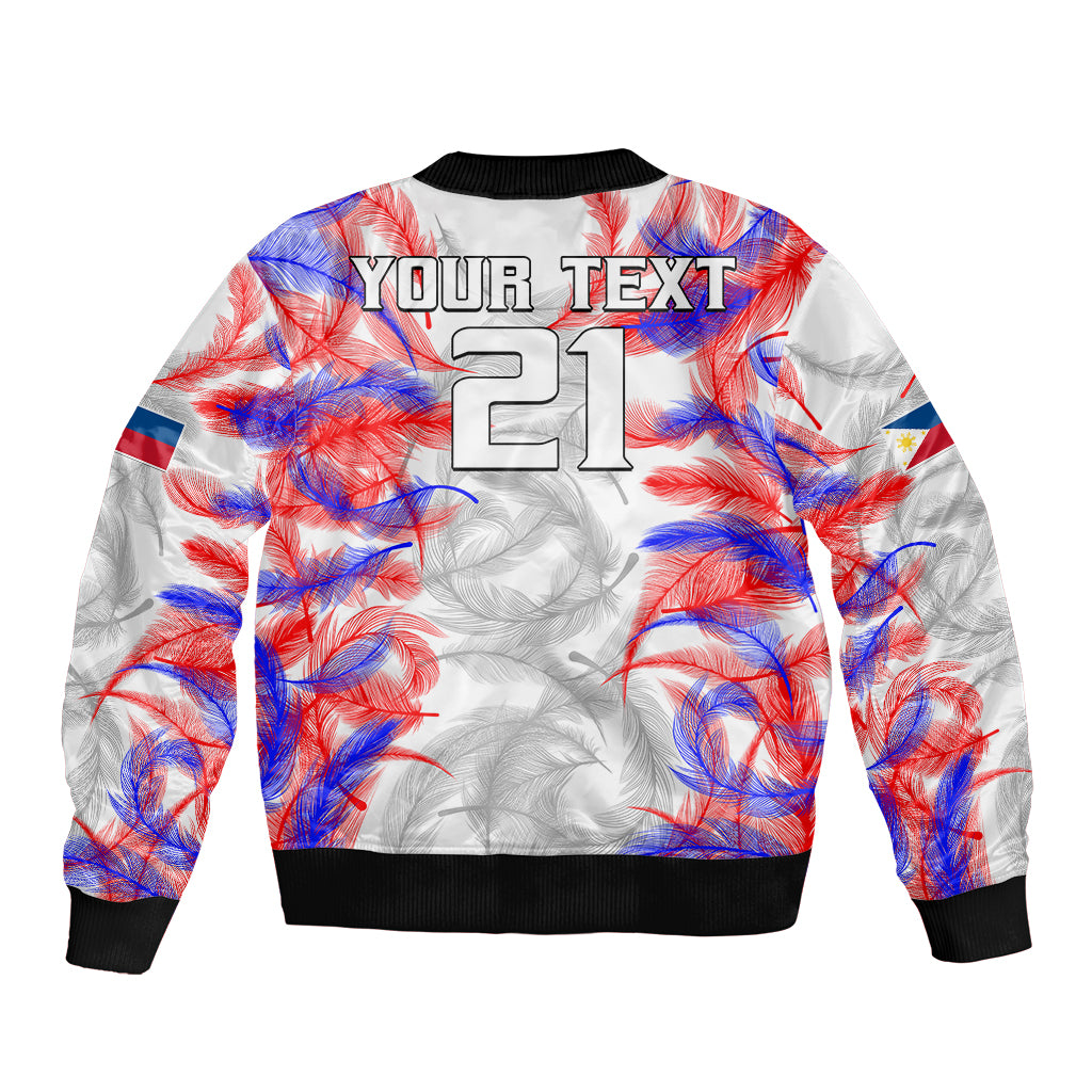 (Custom Text And Number) 2023 Philippines Anzkals Football Sleeve Zip Bomber Jacket Pilipinas Be Unique - Wonder Print Shop