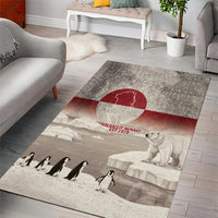 Greenland Flag Vintage Area Rug Greenlander Flag With Polar Bear