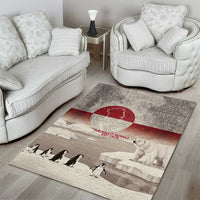 Greenland Flag Vintage Area Rug Greenlander Flag With Polar Bear