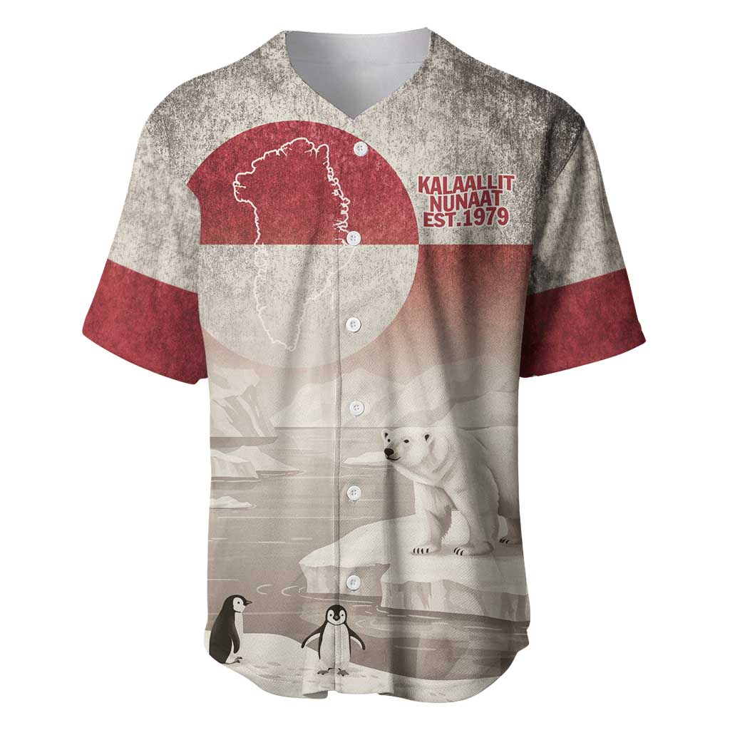 Greenland Flag Vintage Baseball Jersey Greenlander Flag With Polar Bear