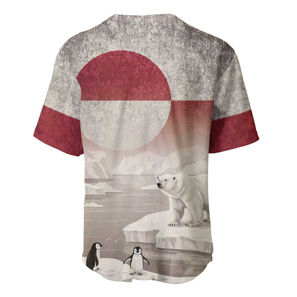 Greenland Flag Vintage Baseball Jersey Greenlander Flag With Polar Bear