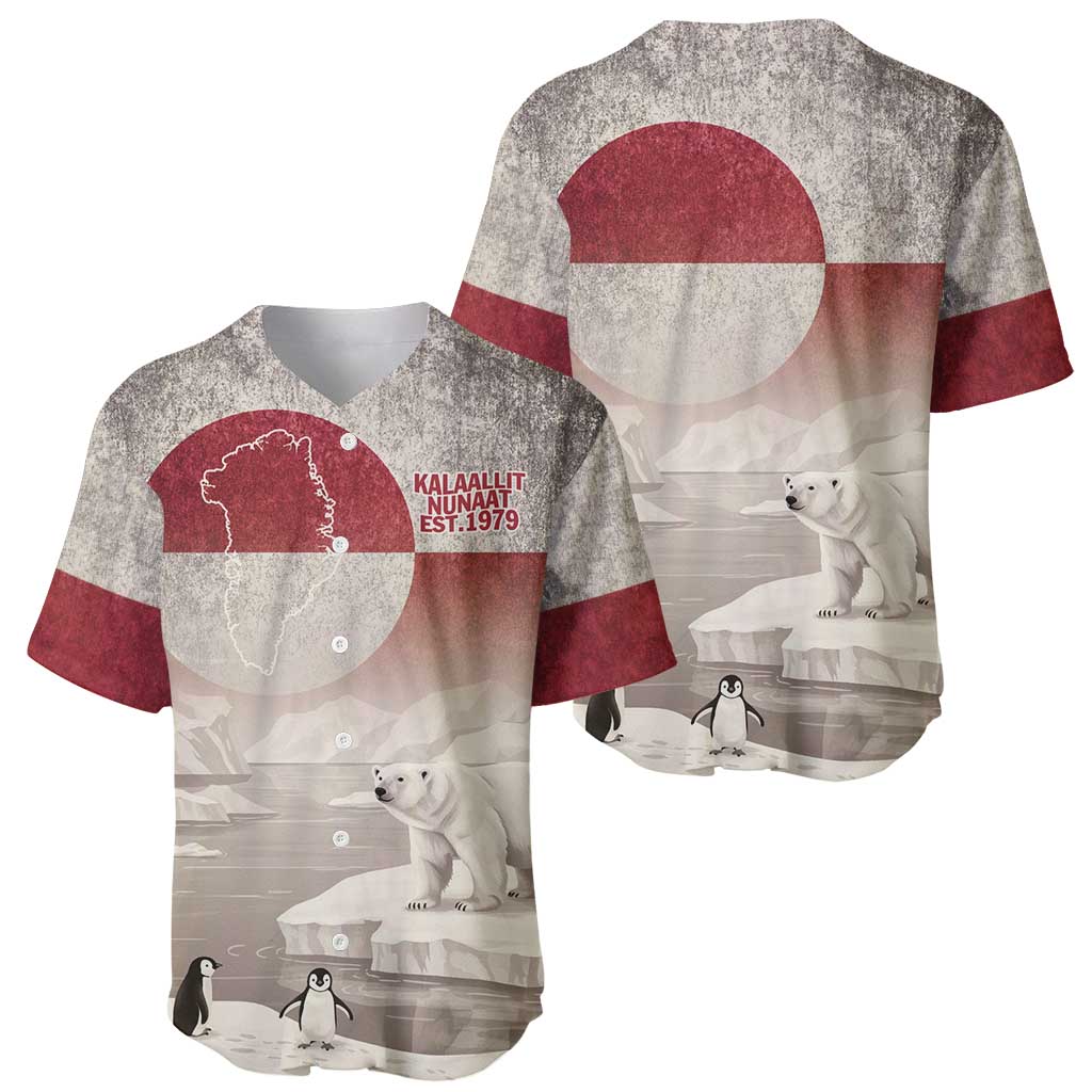 Greenland Flag Vintage Baseball Jersey Greenlander Flag With Polar Bear