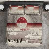 Greenland Flag Vintage Bedding Set Greenlander Flag With Polar Bear