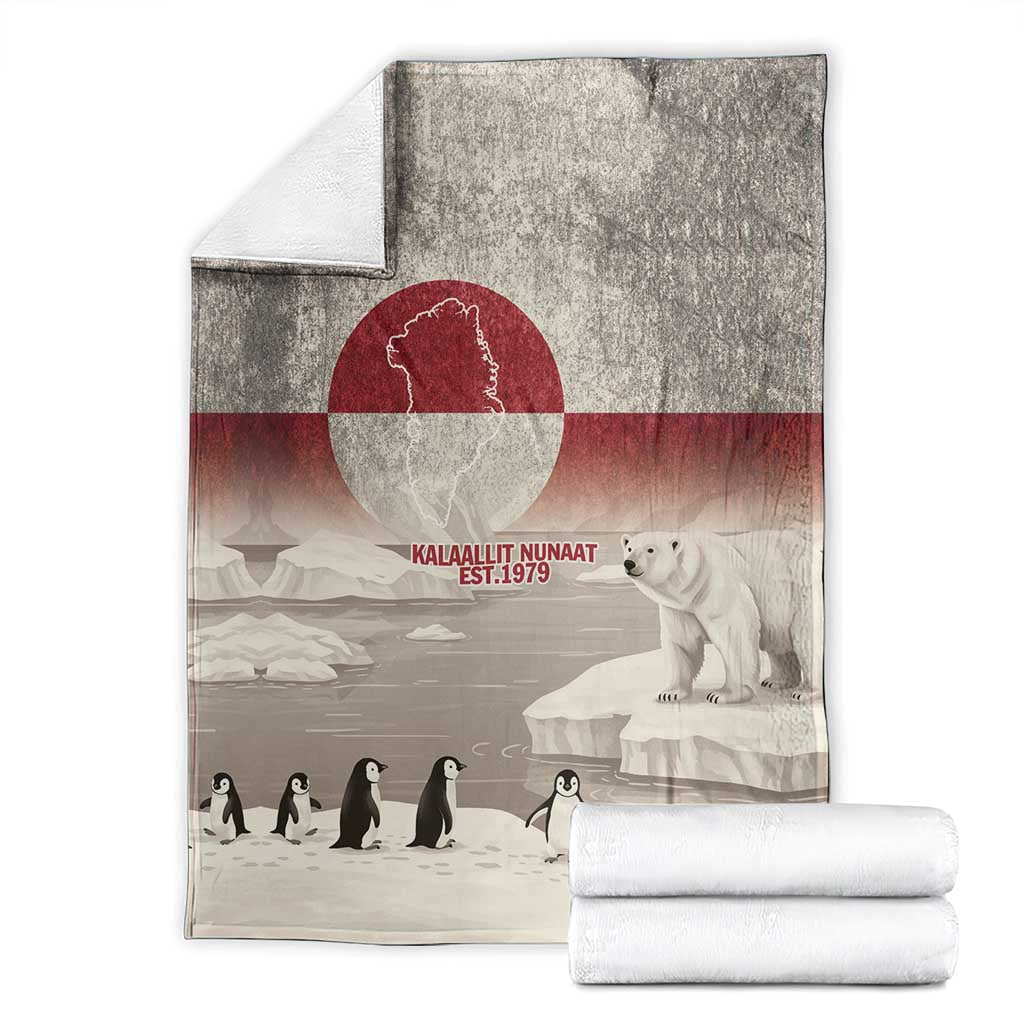 Greenland Flag Vintage Blanket Greenlander Flag With Polar Bear