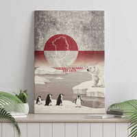 Greenland Flag Vintage Canvas Wall Art Greenlander Flag With Polar Bear
